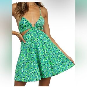 Floral green dress